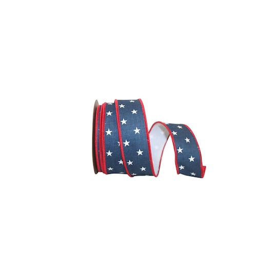 The Ribbon Roll 1.375" x 10yd. Wired Mini Star Ribbon